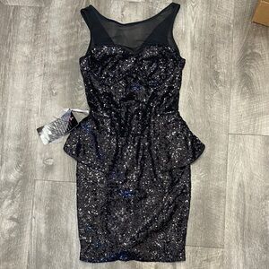 bebe Sparkling Black Mini Dress